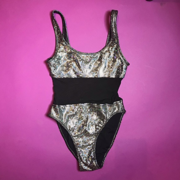 Rare American apparel disco shine mesh bodysuit - Picture 2 of 4